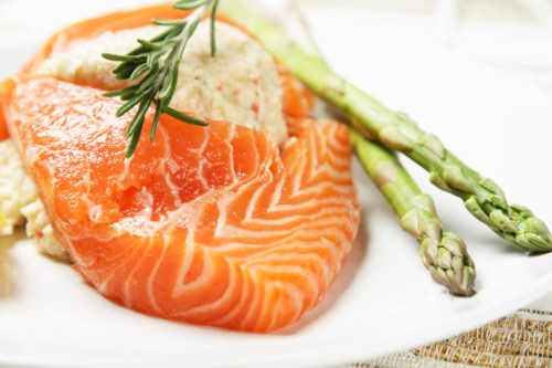 Salmon tends to dry out when baked; a vinaigrette marinade helps keep it moist