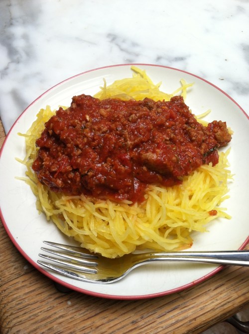 Low-Carb Spaghetti Squash With Meat Sauce